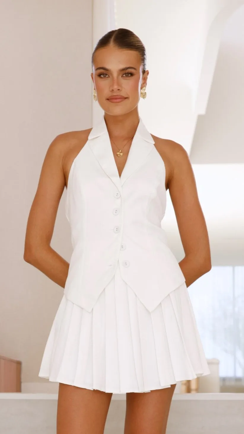 Yetta Vest Top - White